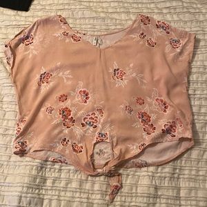 Mudd cropped tie shirt